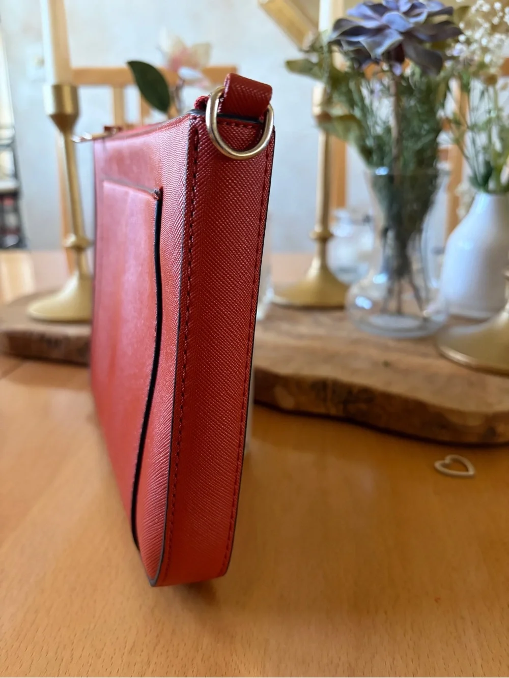 Orange Crossbody Shoulder Bag - Women's Leather-Style Purse